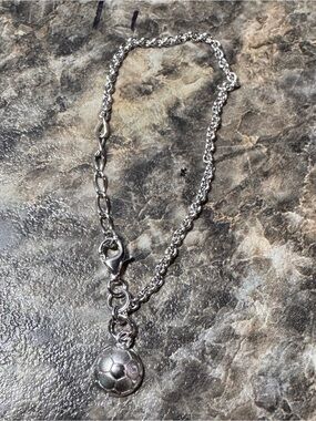 Darling Diamonds Sterling Silver Soccer Ball Charm Bracelet